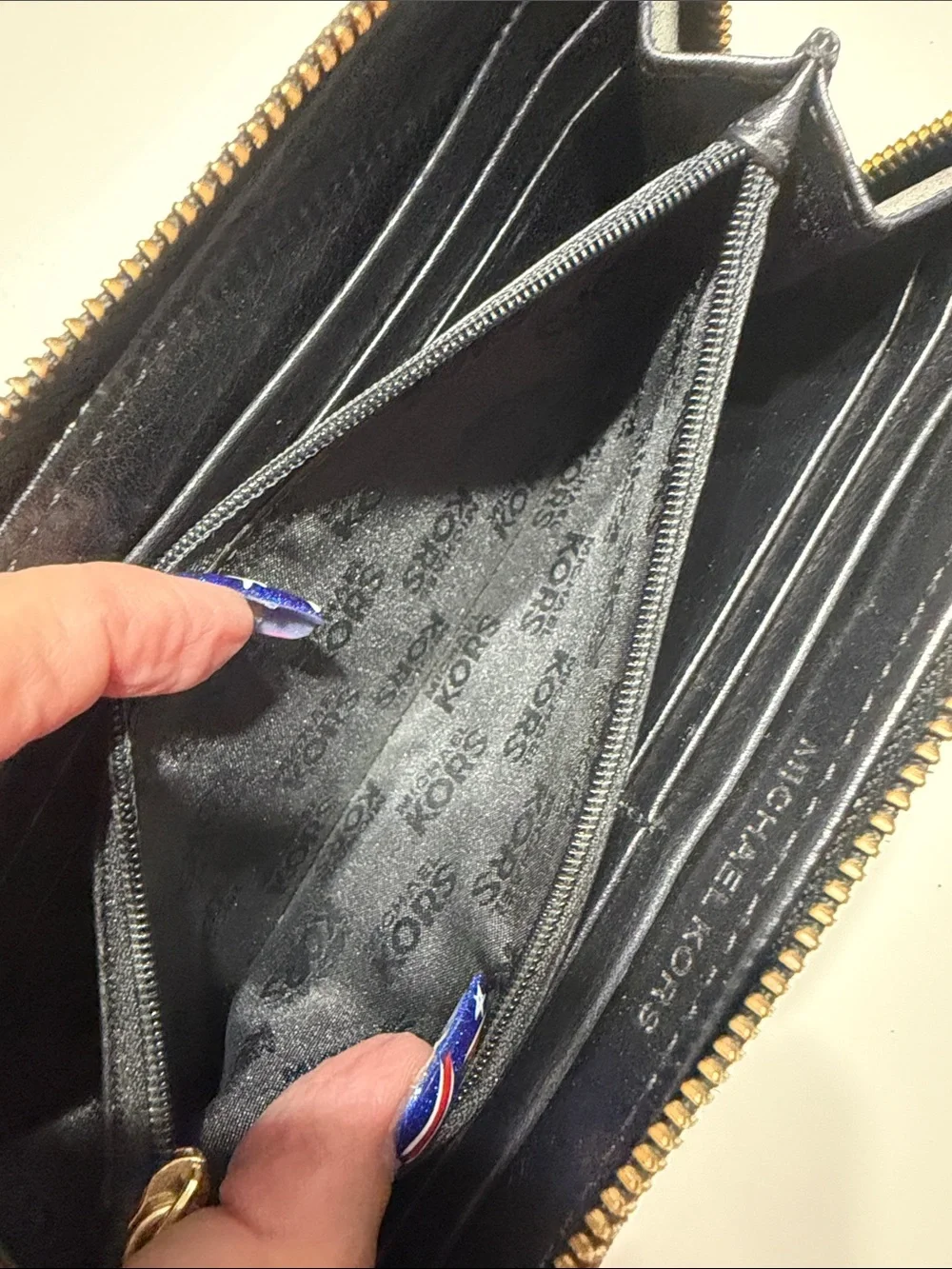 Michael Kors Black Studded Zip-Around Wallet